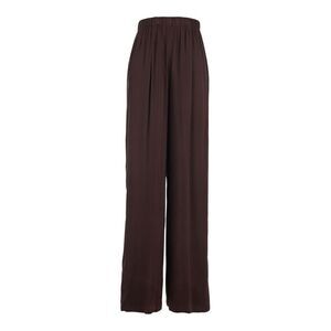 Jucca Women Brown Silk Trousers With Elastic Waist And Side Welt Pockets Woman
